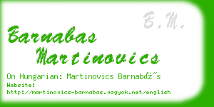 barnabas martinovics business card